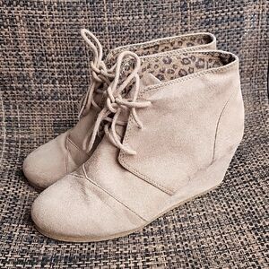 Women's Suede Ankle Wedge Boots  Size 10